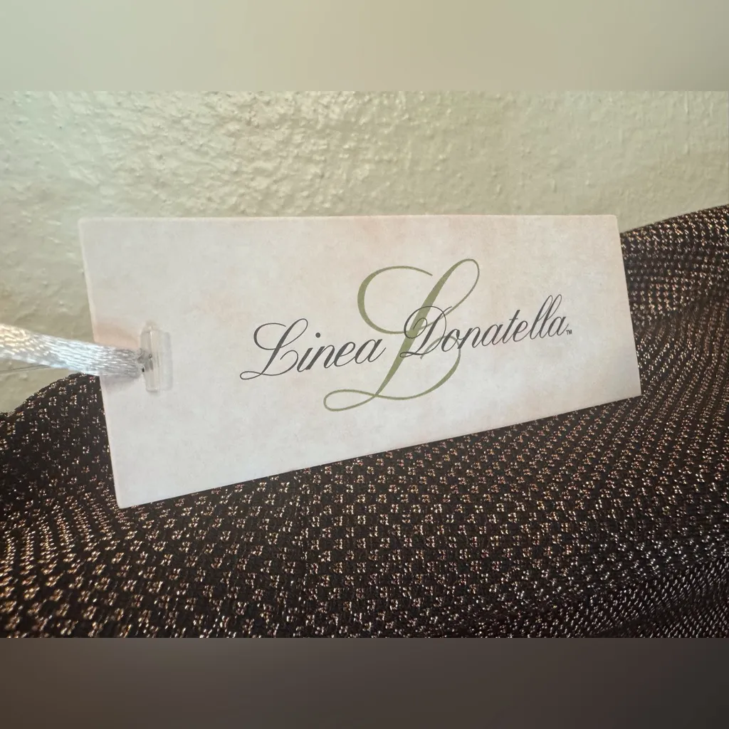 Linea Donatella  NWT Women’s Metallic‎ Copper Black Pajama Set Size XL - Image 3