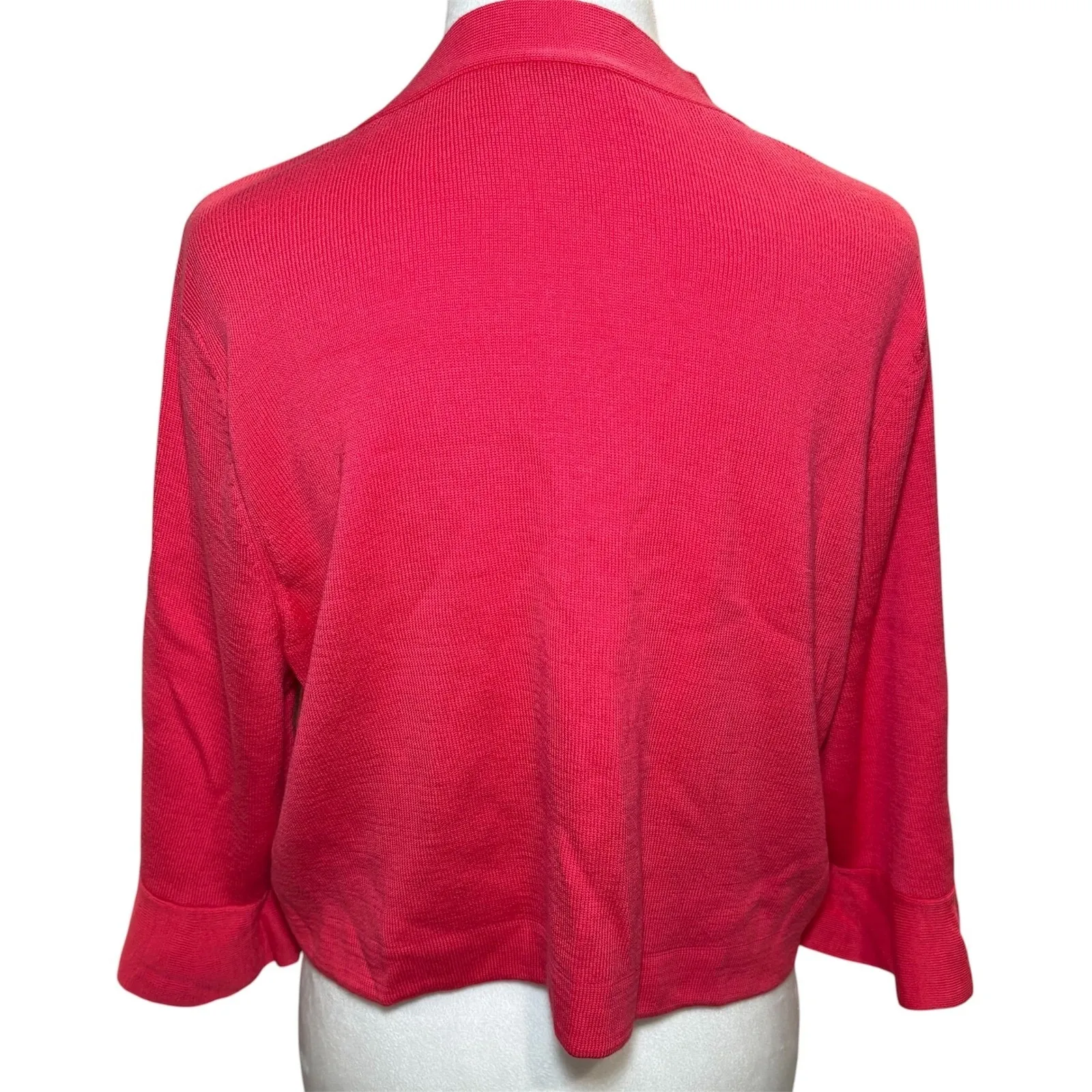 Talbots NWT Pink Raspberry‎ Flutter Sleeve Cotton Modal Blend Cardigan XL - Image 3