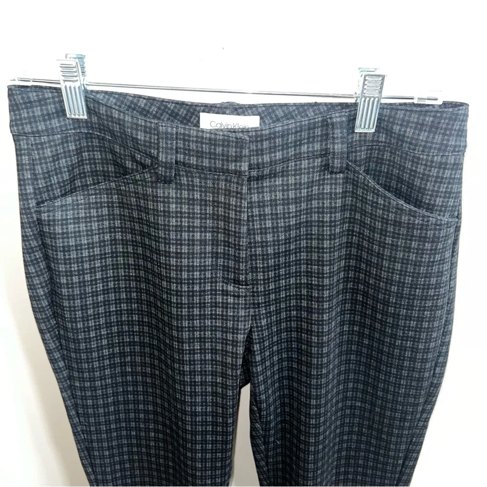 Size 4 Black Plaid Classy Womens Dress Casual Pants - Image 11