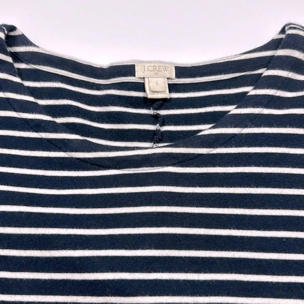 J. Crew Women’s Classic Nautical Striped Cotton Fit & Flare Dress Size Large - Image 5
