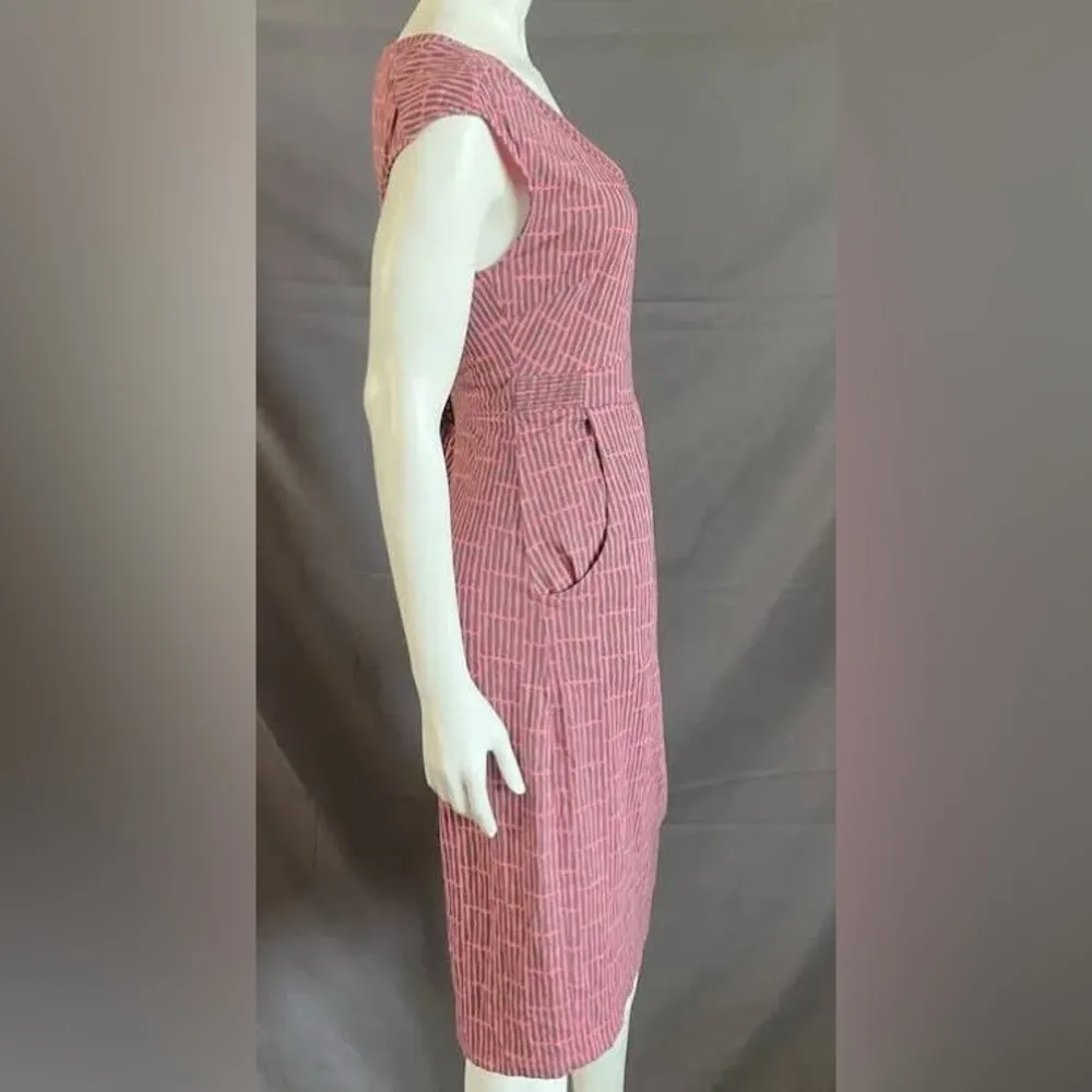 Boden Margot Casual Day Pink Brown Stripe Jersey Dress size 8R - Image 3