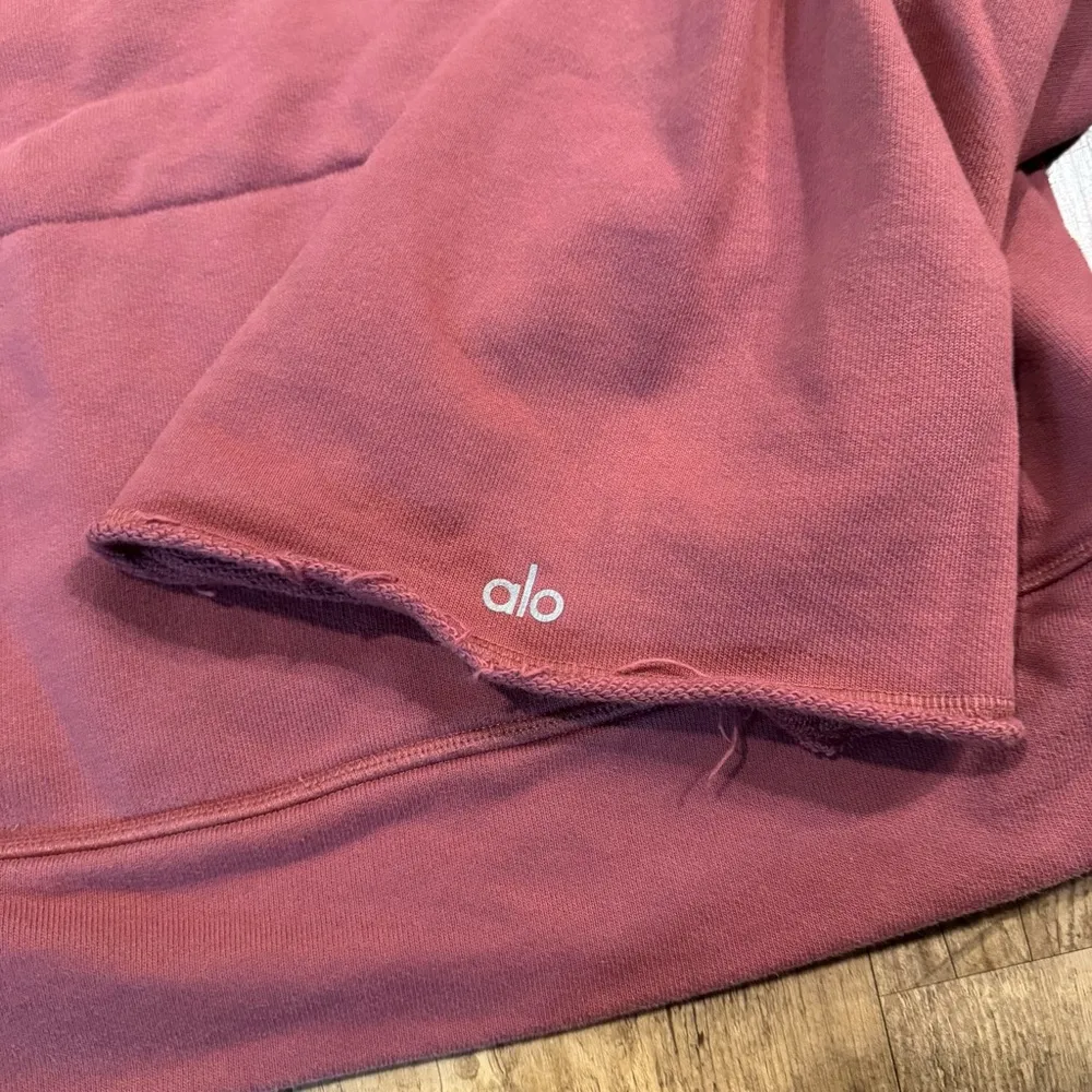 ALO YOGA LOW KEY PINK WIDE SLEEVE HOODIE SWEATSHIRT SIZE Small - Image 4