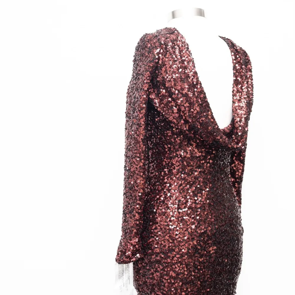 Dress The Population. Erin Sequin Long Sleeve Dress. - Image 9