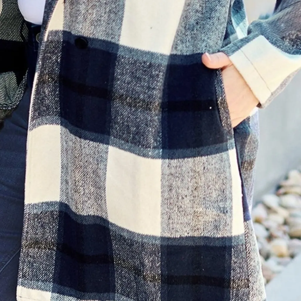 Cavalini  Button Down Tartan Coat Sz 3X - Image 4