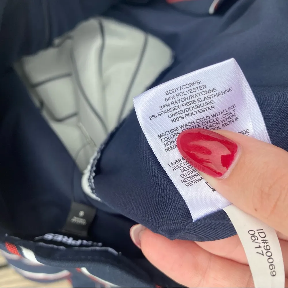 NWT Express Size 8 Blue Navy Red Mini Asymmetrical ruffle skirt - Image 4