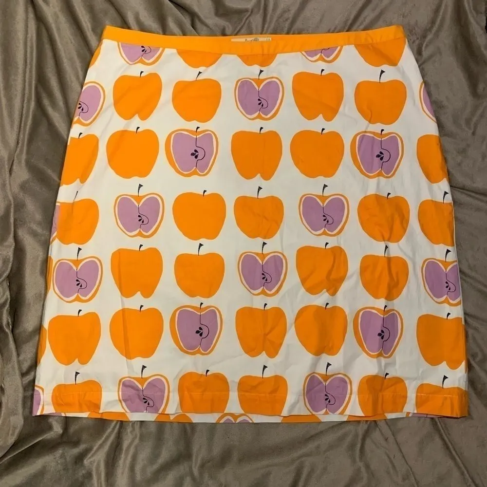 Boden apple print skirt (RARE and HTF) Orange Size undefined - Image 3