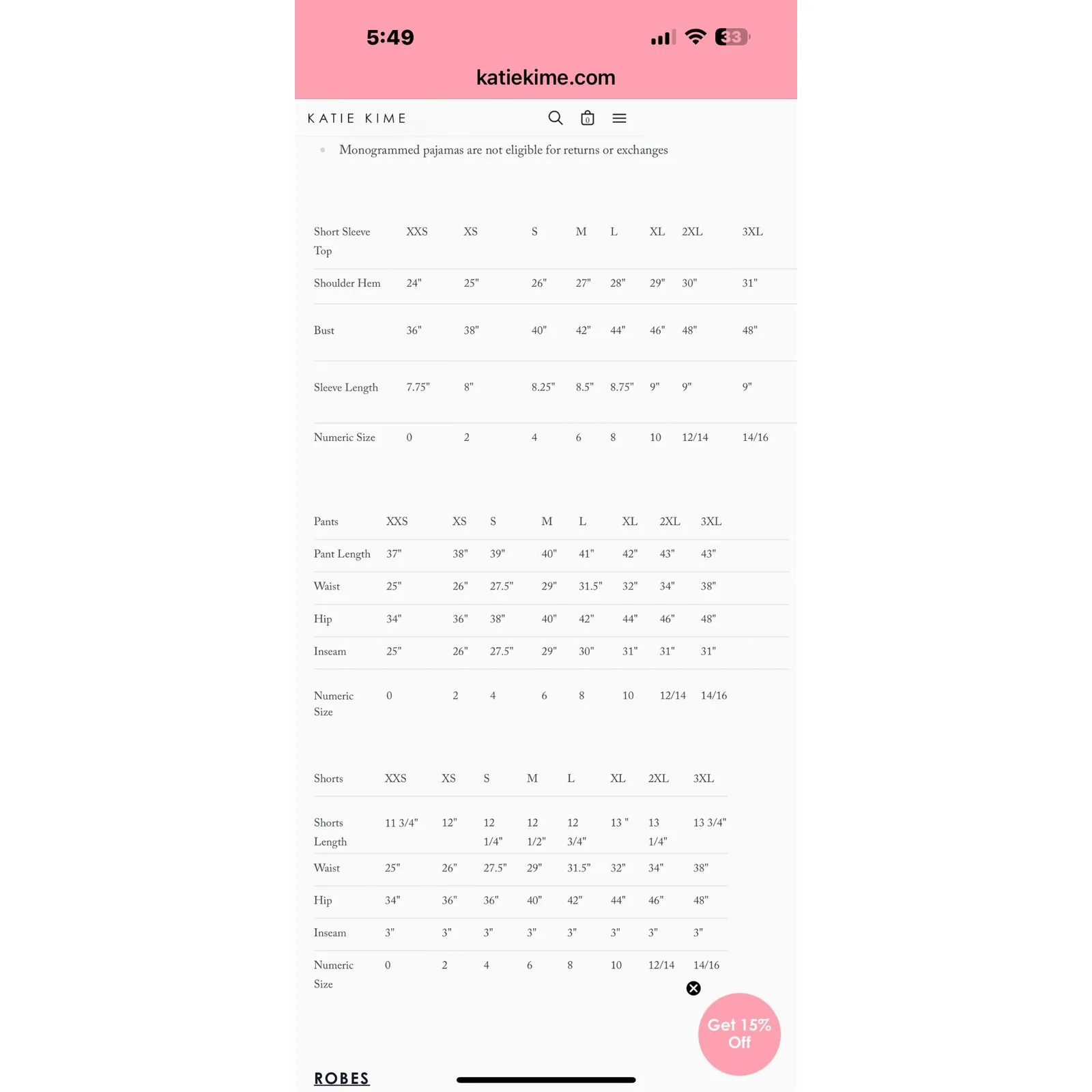 Katie Kime Women's 3XL Pajama Set Christmas Winter Print Short Sleeve Loungewear Black Size undefined - Image 3