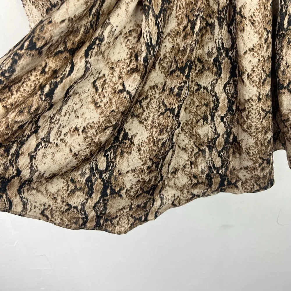 Ronny Kobo Orzora Snake Print Mini Dress Long Sleeves Size XS EUC Tan - Image 8