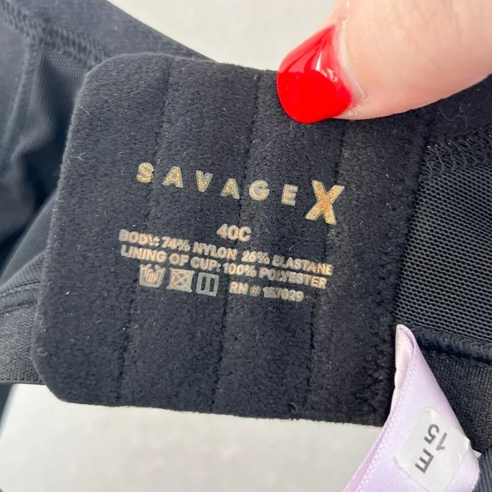 Savage X Fenty Black Lightly Lined Underwire Bra 40C Casual Everyday Bra - Image 4