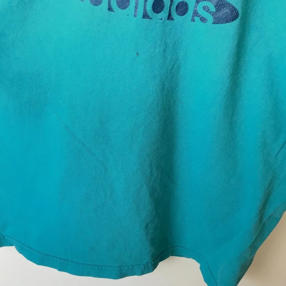 Vintage Adidas Logo T Shirt USA Graphic Tee Blue XL Extra Large Short Sleeve - Image 8