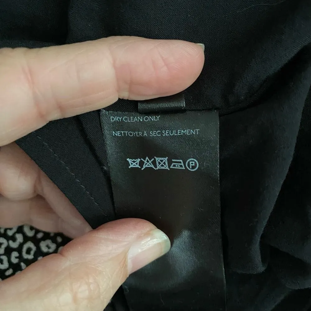 Anthropologie Maeve Size M Carolyn Leopard Print Mini Dress Surplice Neckline Black Size M - Image 8