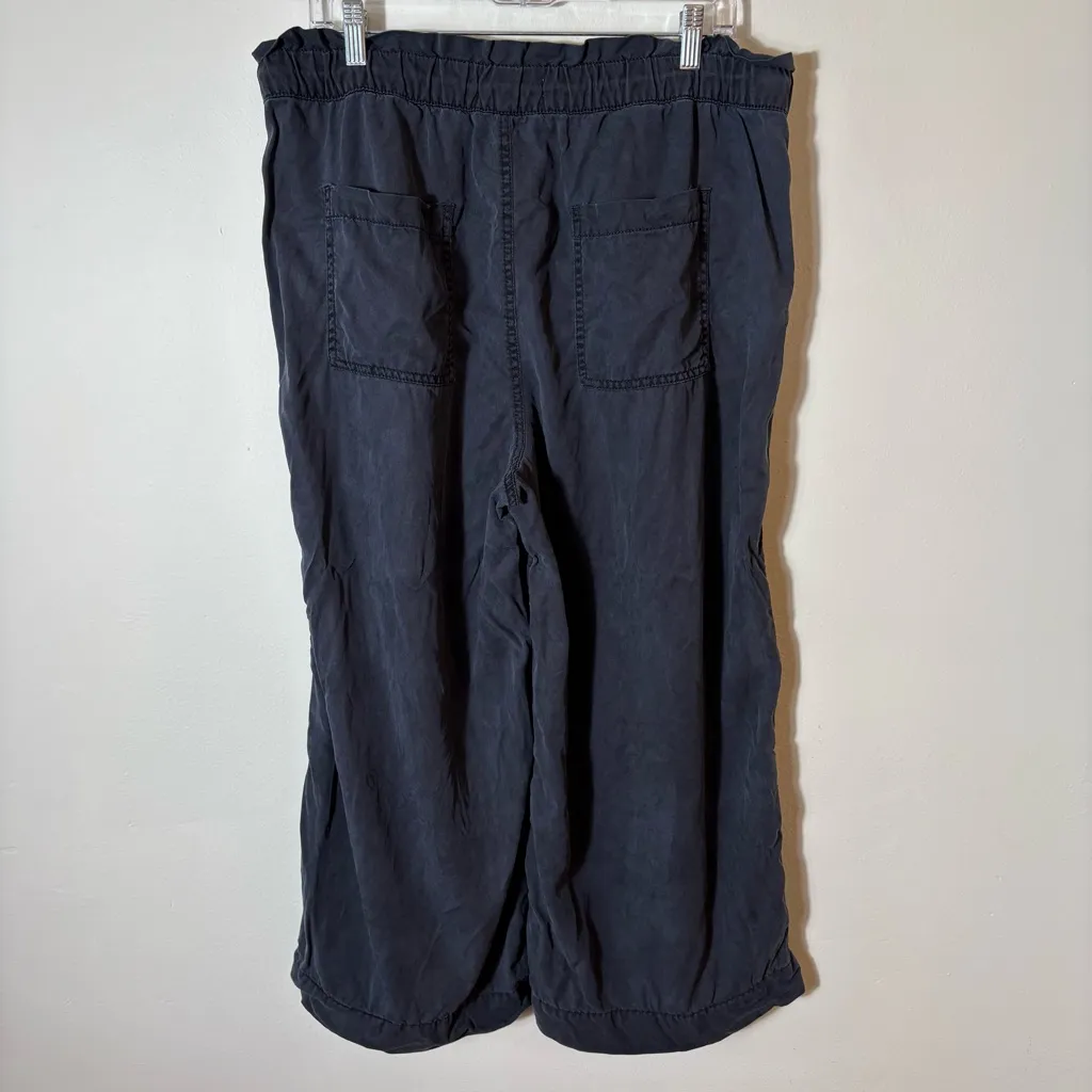Loft  Black Wide Leg Drawstring Pants‎ Size Large 100% Lyocell - Image 7