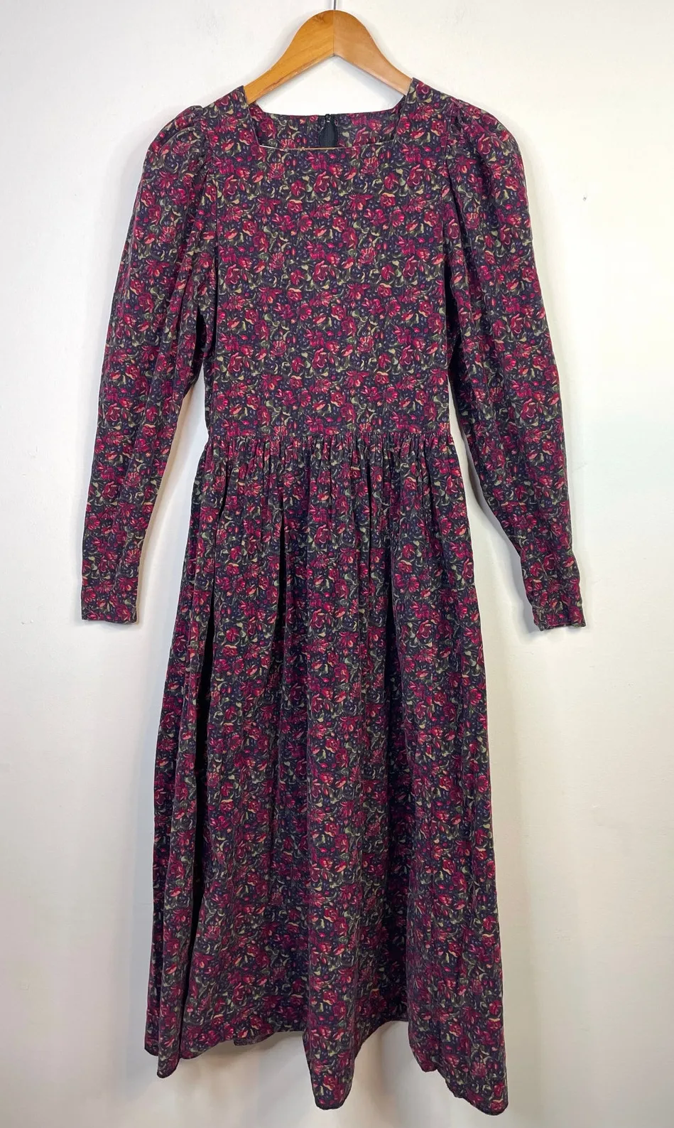Vintage Laura Ashley Floral Corduroy Long Sleeve Dress Prairie Cottage womens 8 - Image 1