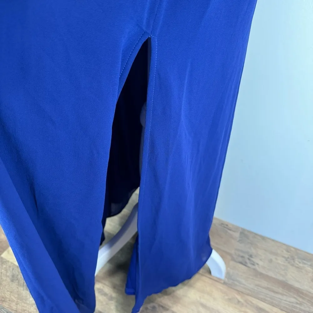 ModCloth  Halter Neckline Chiffon Maxi Dress in Deep Royal Blue M - Image 11