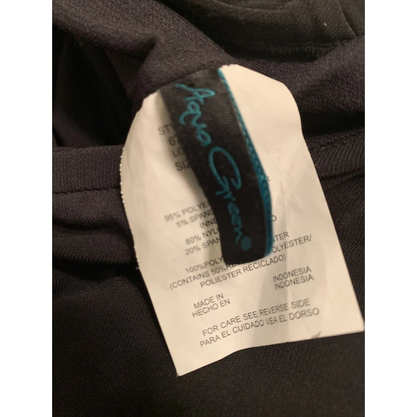 Women's Black High Neck Swim Romper with Pockets One Piece Swimsuit Aqua Sz 24W - Image 2