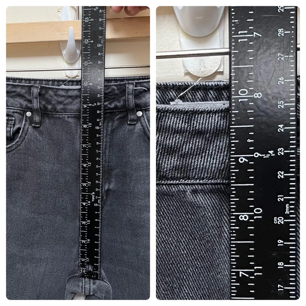 Black Wash Cotton‎ Ripped Distressed Mom Jeans Size 23 - Image 6