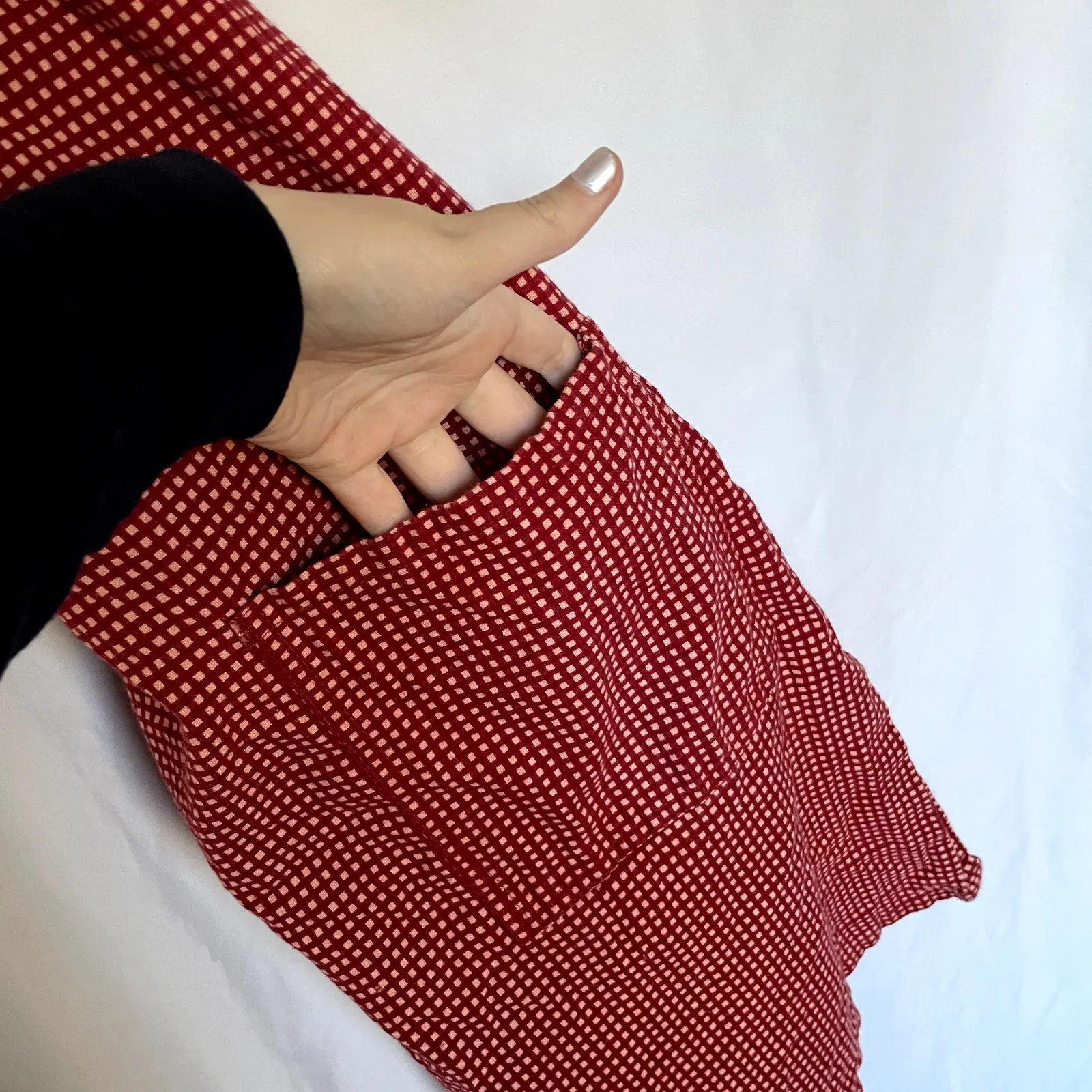 Handmade red christmas gingerbread full length apron pockets adjustible - Image 4