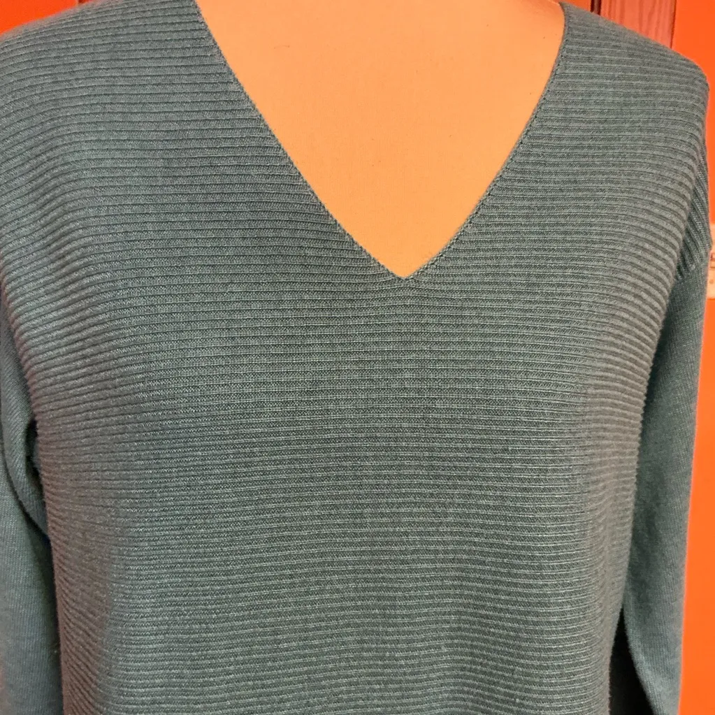 Ella Moss V-Neck Sweater | Ribbed Knit Long Sleeve Pullover - Image 8