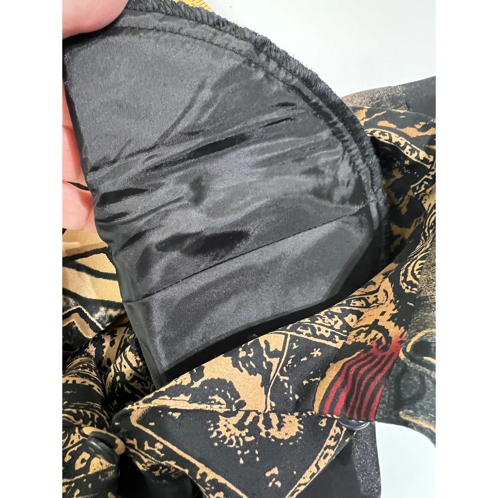 NWT STUDIO I Women's Size 18 Patchwork Print Long Sleeve Button Up Shirt Top - Image 5