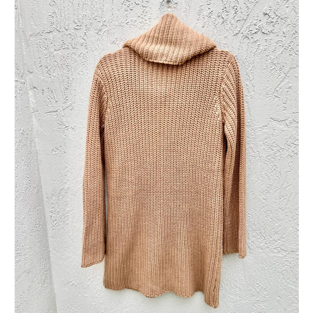 BB Dakota Knit Turtleneck Pullover Sweater Mini Dress Tan Women's Size M - Image 7
