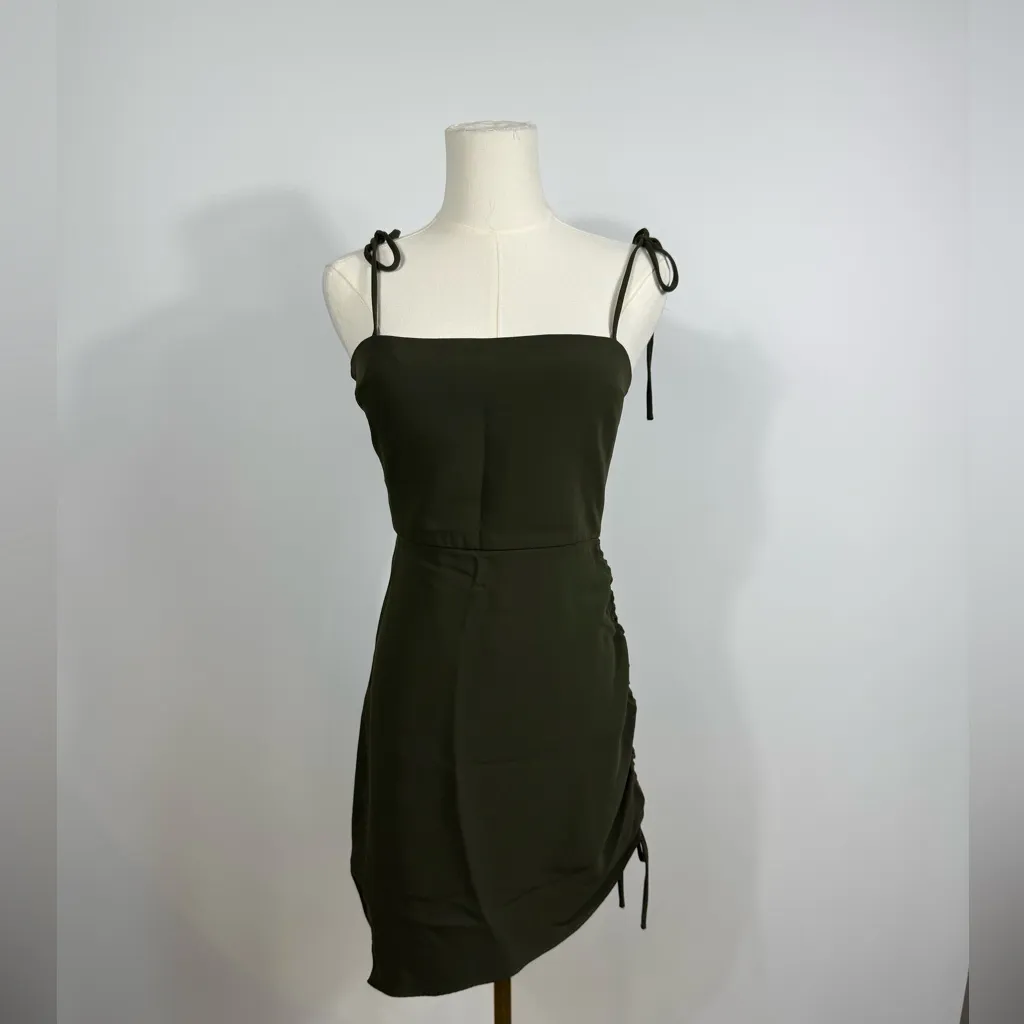 New! Amanda Uprichard Chaira Olive Green Mini Dress‎ Sz XS - Image 4