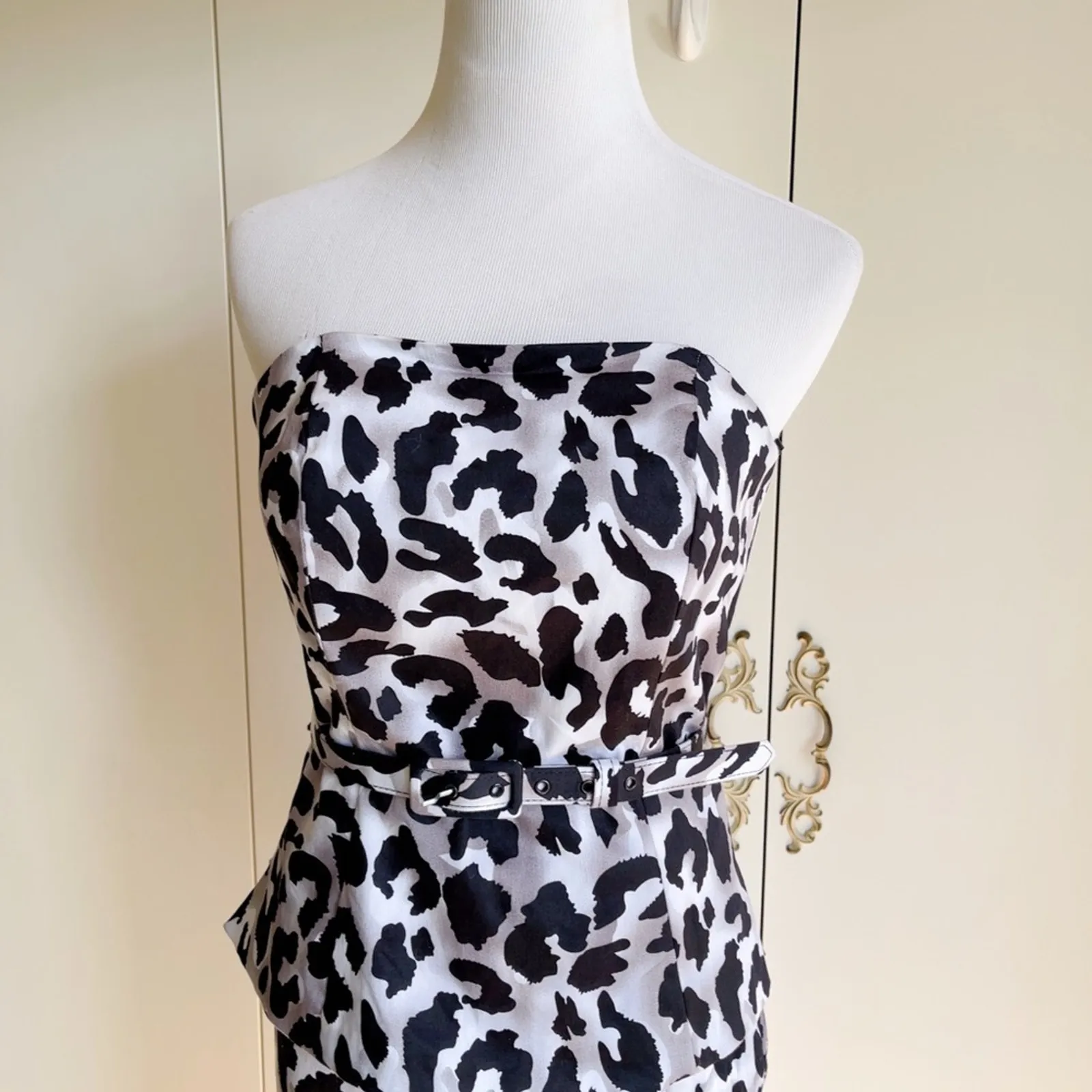 Vintage y2K 90s Animal Print Pencil skirt Top Set Black Grey Sexy Vampy Clubwear - Image 11