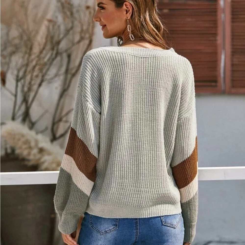 SheIn  Colorblock Drop Shoulder Sweater - Image 5