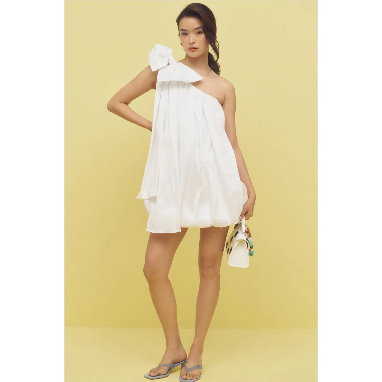 Bardot NWT Razia White One-Shoulder Bubble Mini Dress Size 6 - Image 10