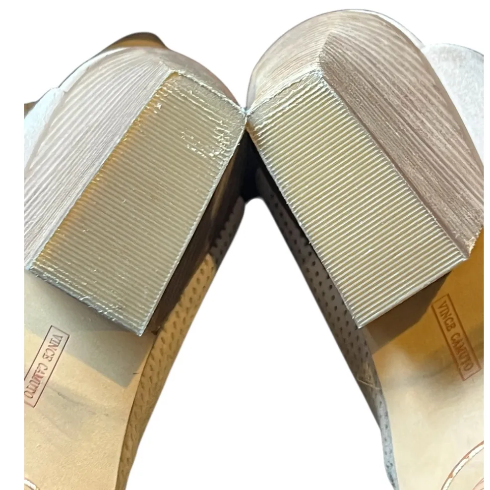 Vince Camuto Kentvi‎ Peep Toe Booties Sandals Women’s 8M Tan Cut Out Heels Zip Size 8 - Image 12