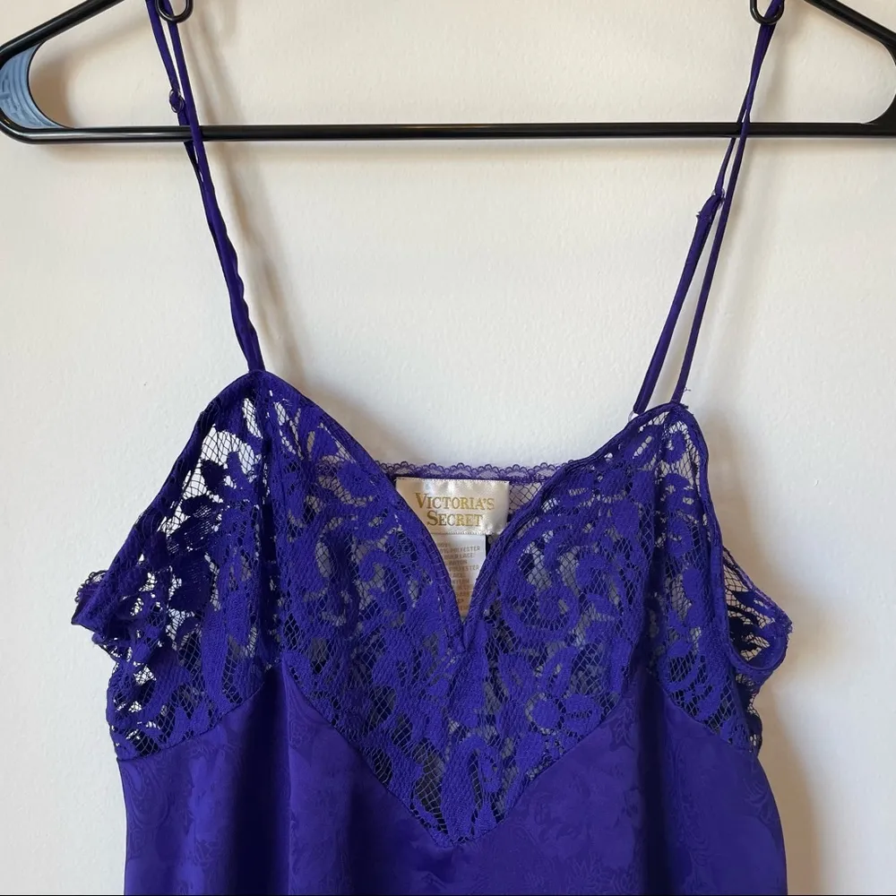 Vintage Victoria's Secret Purple Satin Slip - Image 2