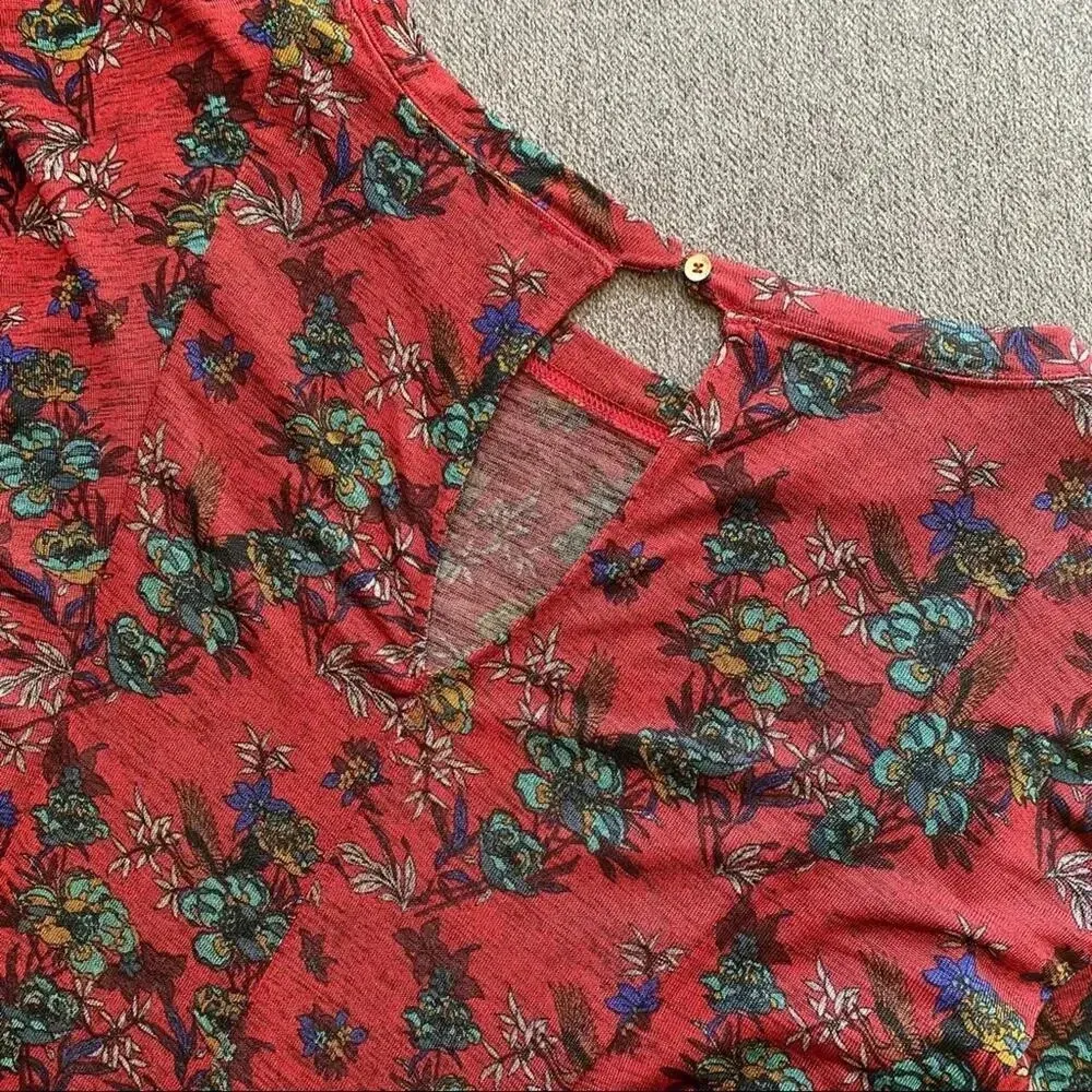 Free People Red Dock Street Blouse Medium - Image 7