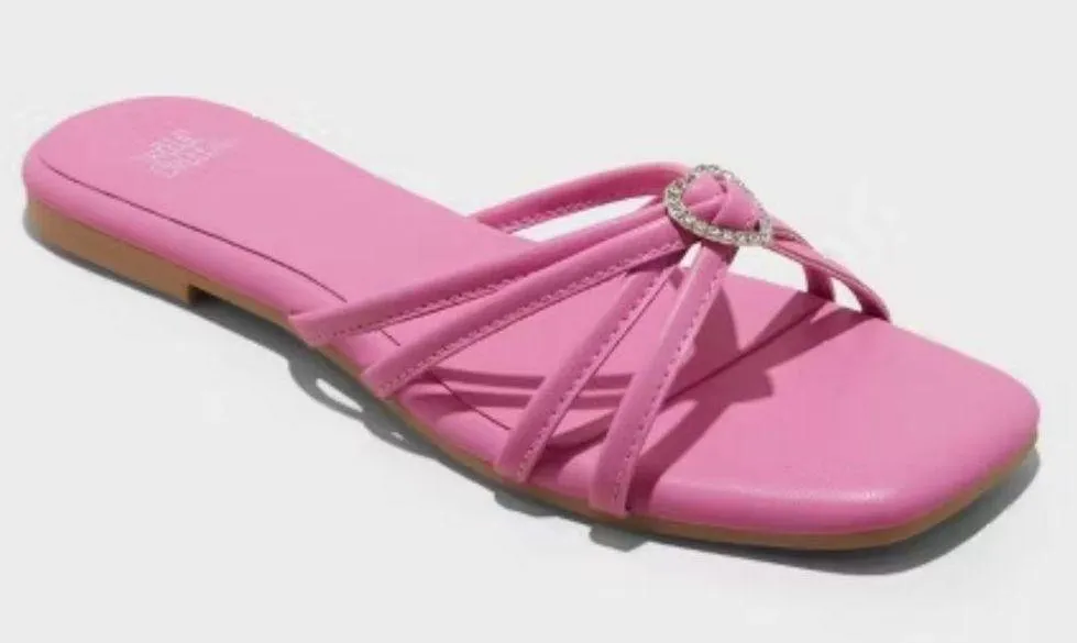 Wild Fable shoe Women Tanya Strappy Heart Slide Barbie Pink Sandal new Size 9.5 - Image 6