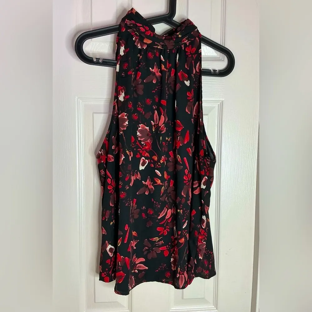 Vibrant Red and Orange Sleeveless Tank Top with High Neckline Size XL - Image 2