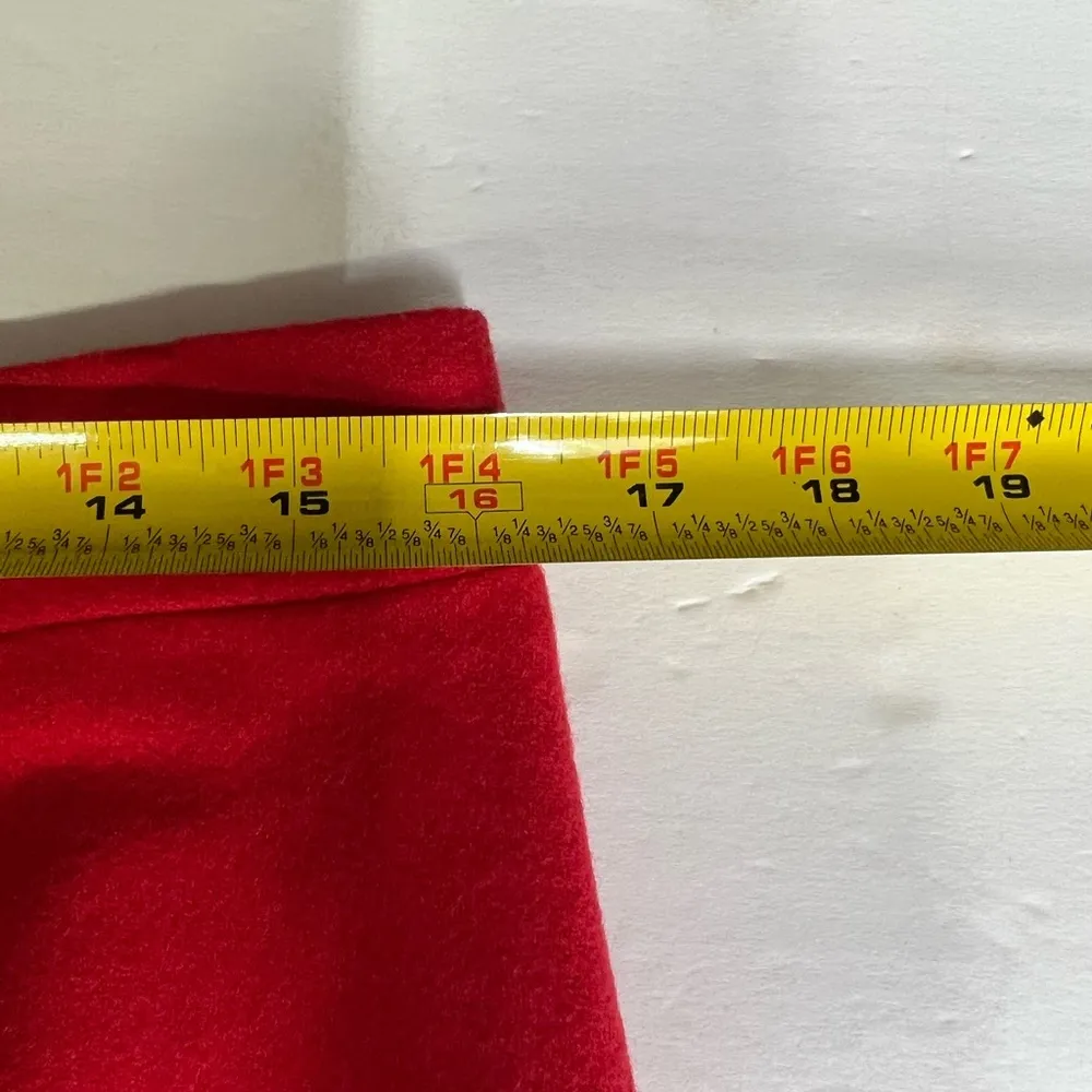 J Crew the pencil skirt red wool viscose 8 holiday office party business mini - Image 8