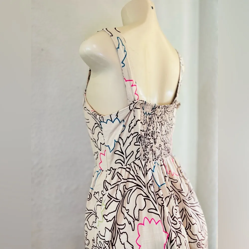 KNOX ROSE dress Long Floral Print Sleeveless Rear Smocked Dress Size Small - Image 3
