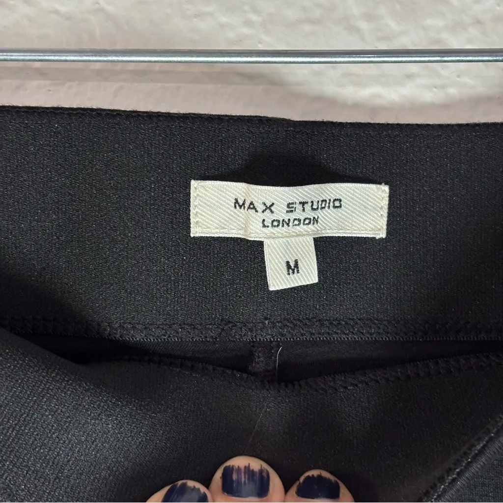 Max Studio Stretch pull on wide leg Black Trousers - Image 4