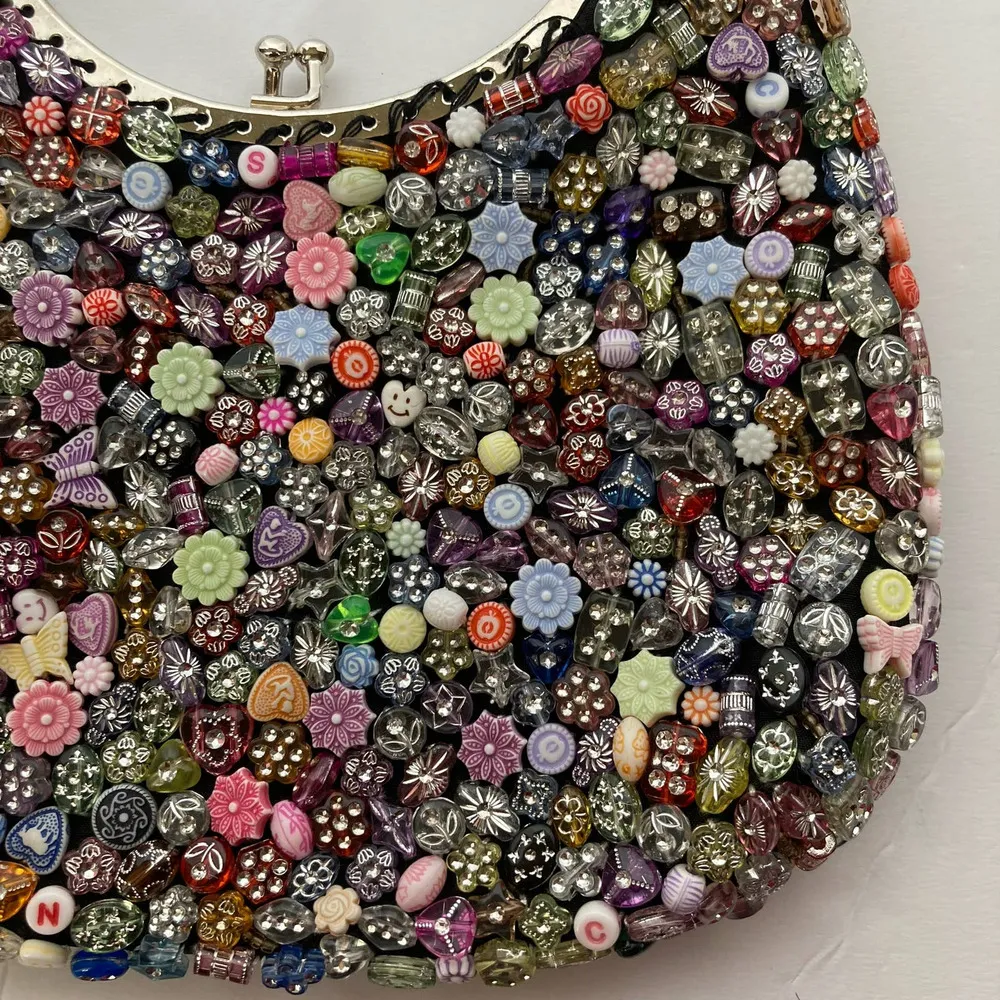 Black Beaded Mini Bag - Image 2