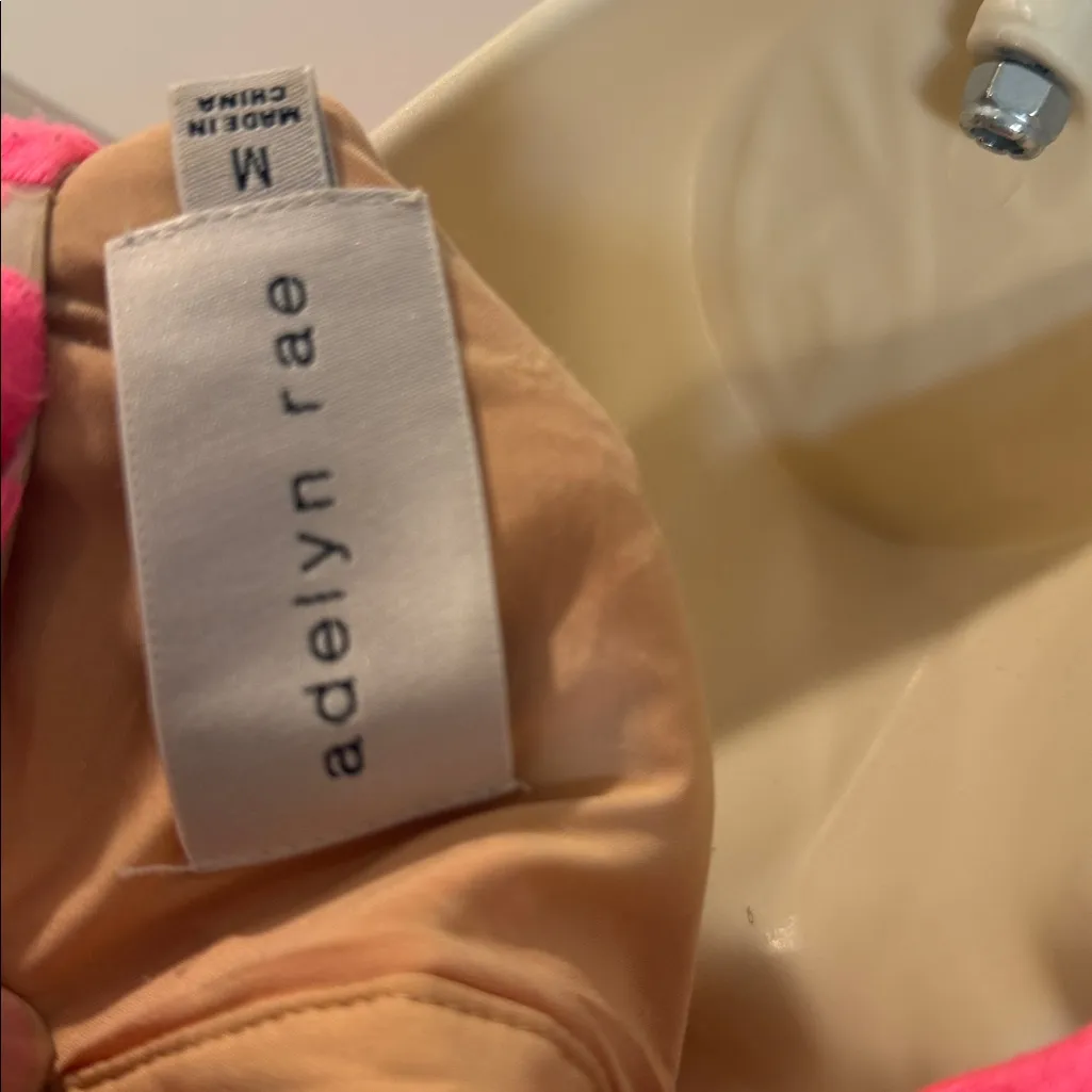 Adelyn Rae Mila Lace Halter Mini Dress Hot Pink Coral neon medium - Image 11