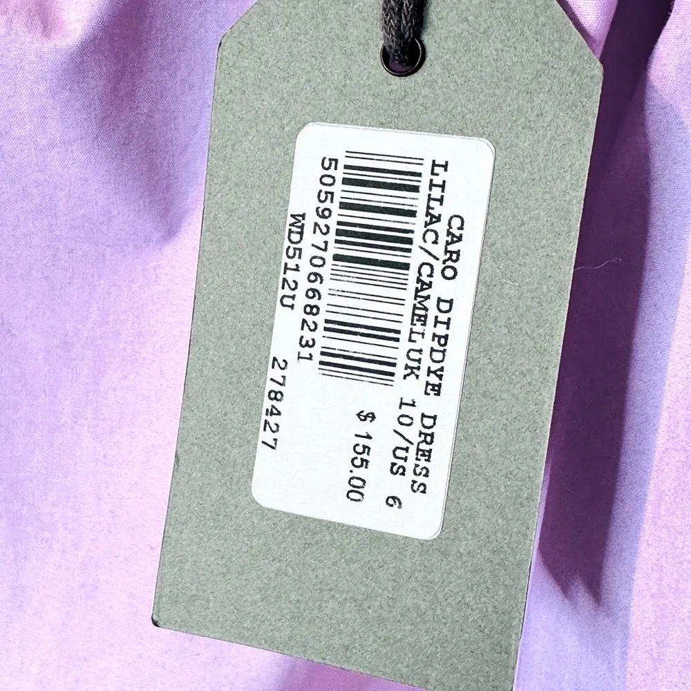 All Saints Caro Dip Dye Midi Slip Lilac Purple Camel Brown Dress Size 6 NWT - Image 12