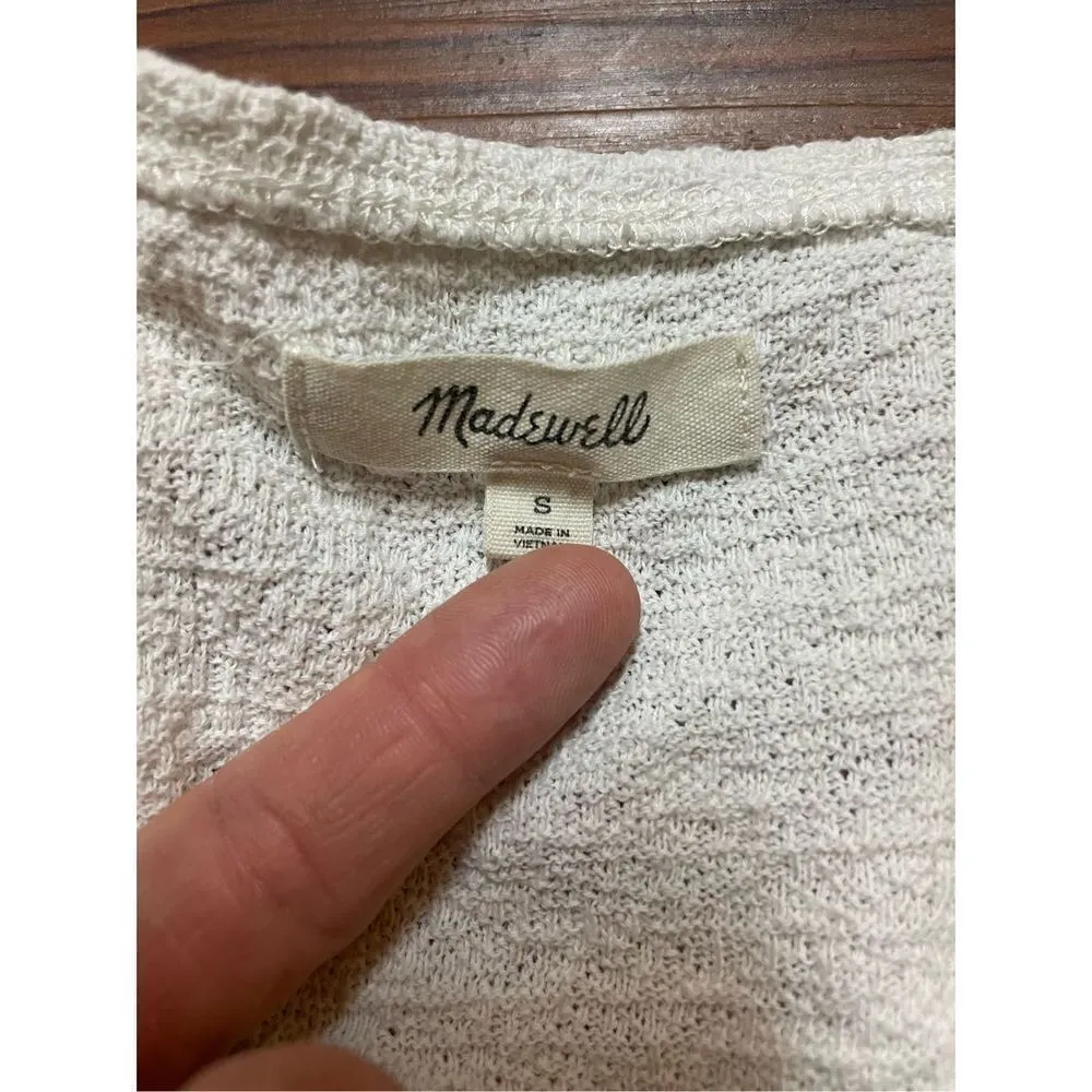 Madewell Wrap front tie Shirt Womens Small S Short Sleeve V Neck Pullove… - Image 3