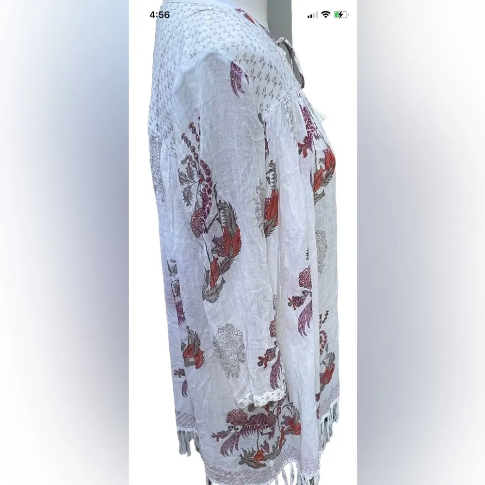 Roberta Roller Rabbit Valley Floral Serafina Tunic Top Women’s XS Retail $148 - Image 6