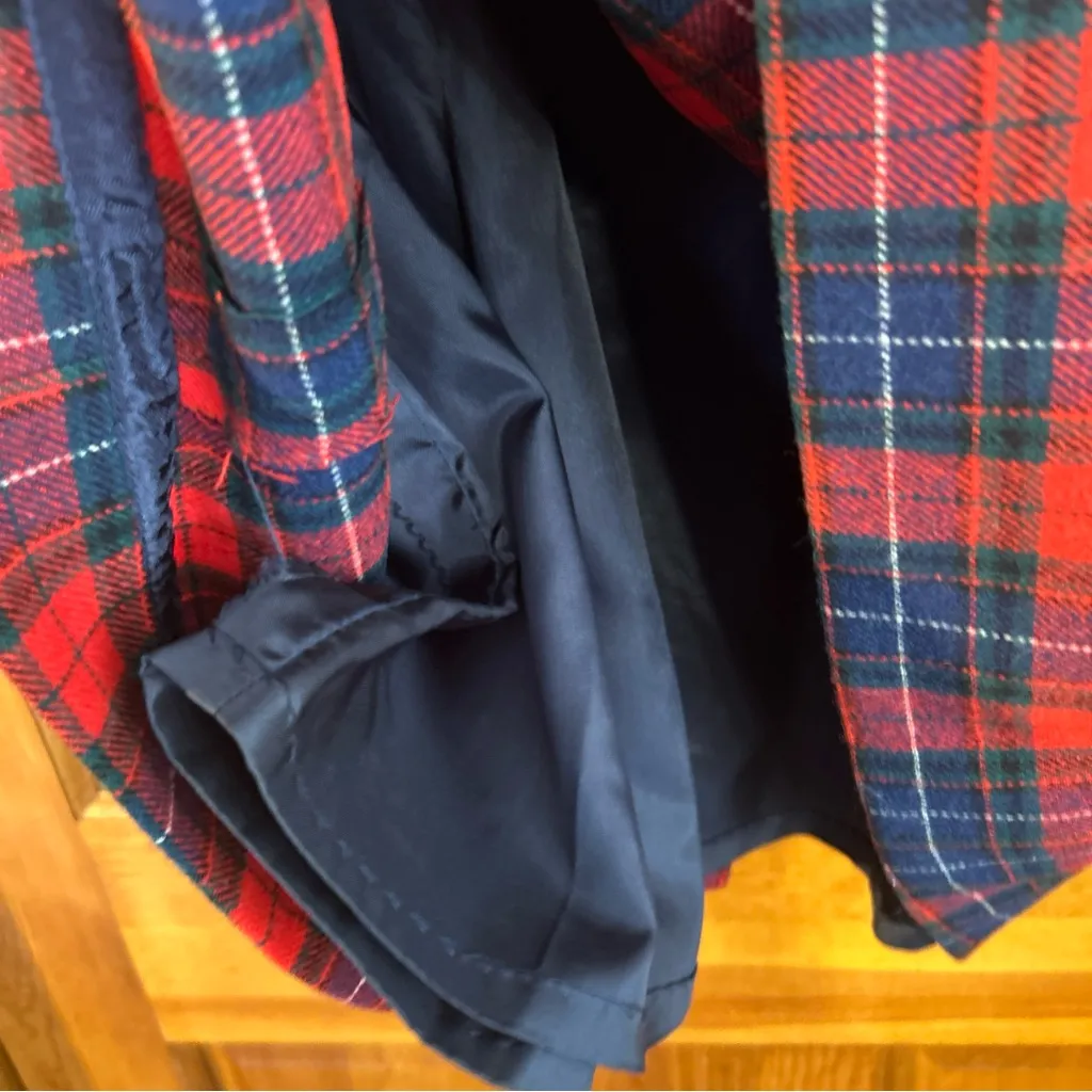 Pendleton Vintage Red Plaid Tartan Skirt 100% Virgin Wool Side Zip Sz 36-EUC - Image 2
