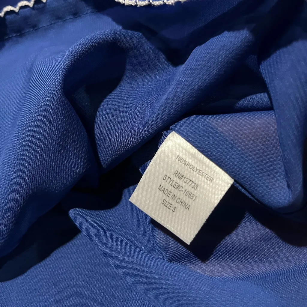 Brand Label Flowy Fairy Boho Royal Blue Handkerchief Maxi Skirt - Image 3