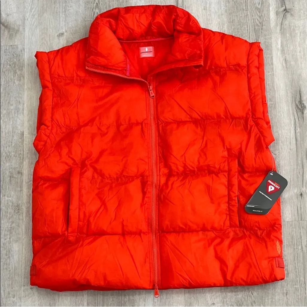 NWT FP Movement Free People In a Bubble Puffer Vest Orange Size M Primaloft Size M - Image 7