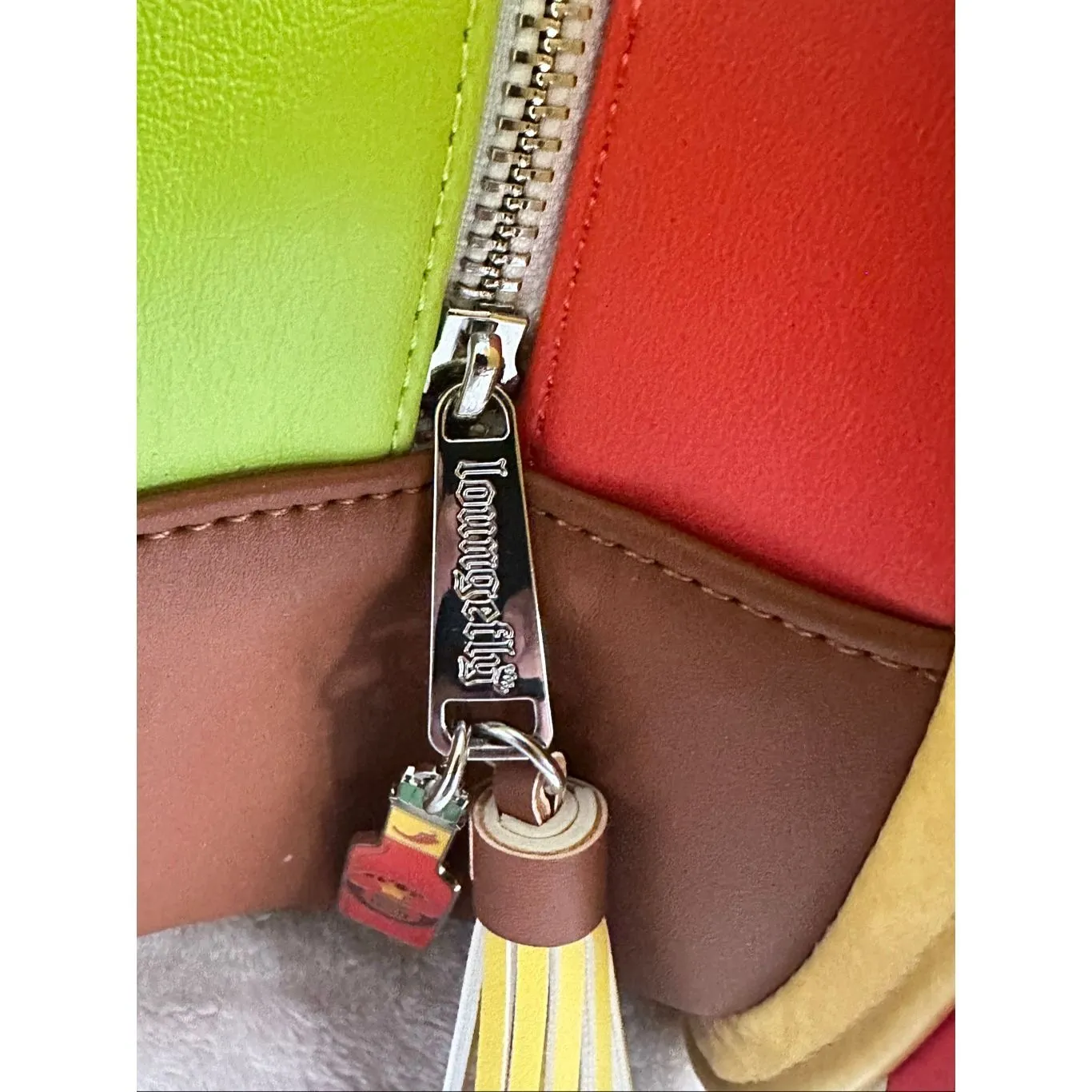 Disney Loungefly Mickey Mouse Taco Backpack Leather Multi - Image 5