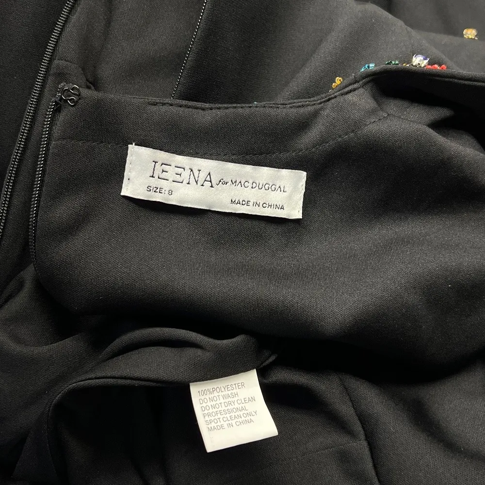 Mac Duggal Ieena 26540 Floral Beaded Accented Plunge Neck Gown - Image 9