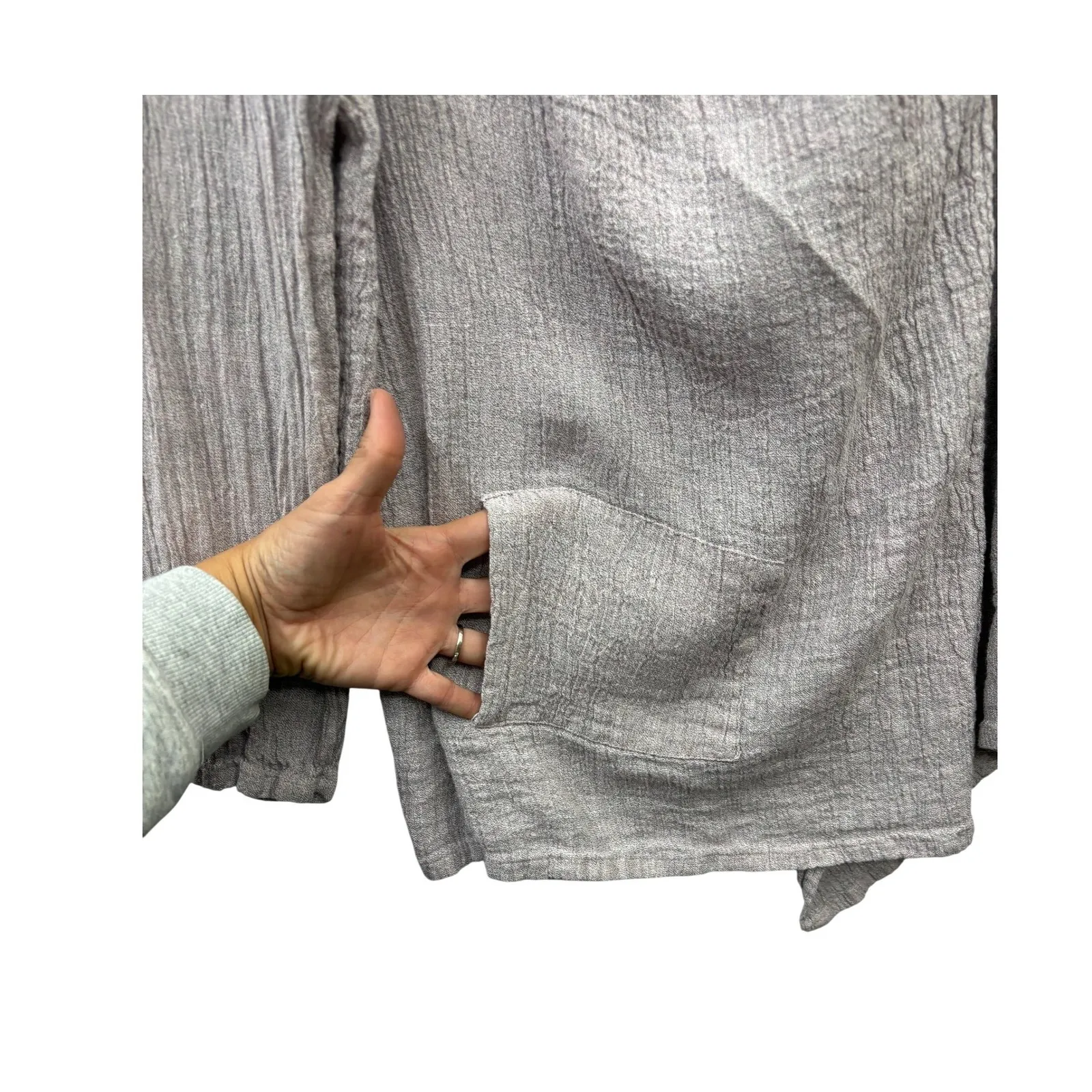 Habitat Women's Textured Long Sleeve Open Cardigan Lightweight Travel Layer M - Image 8