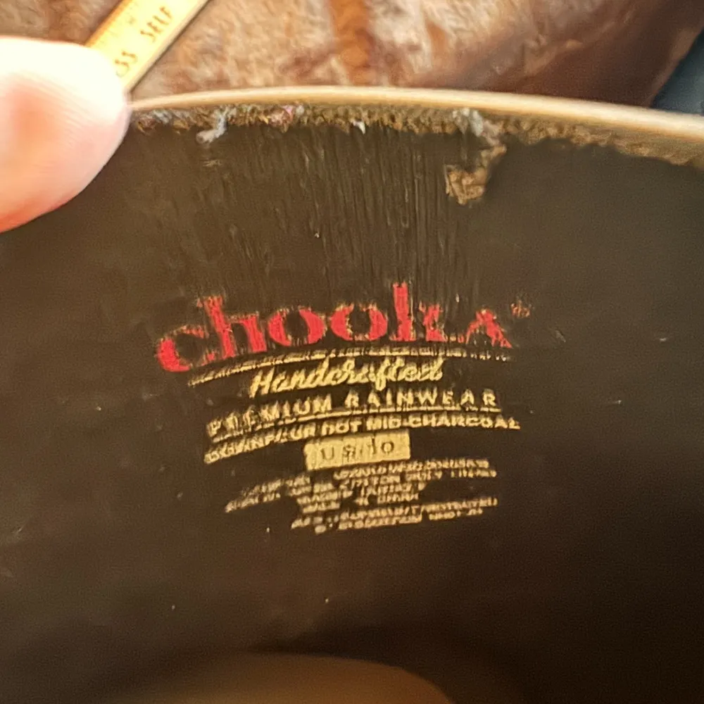 Chooka Fremont mid Calf Black Rain Boots Women’s 10 gray polka dot rubber - Image 4