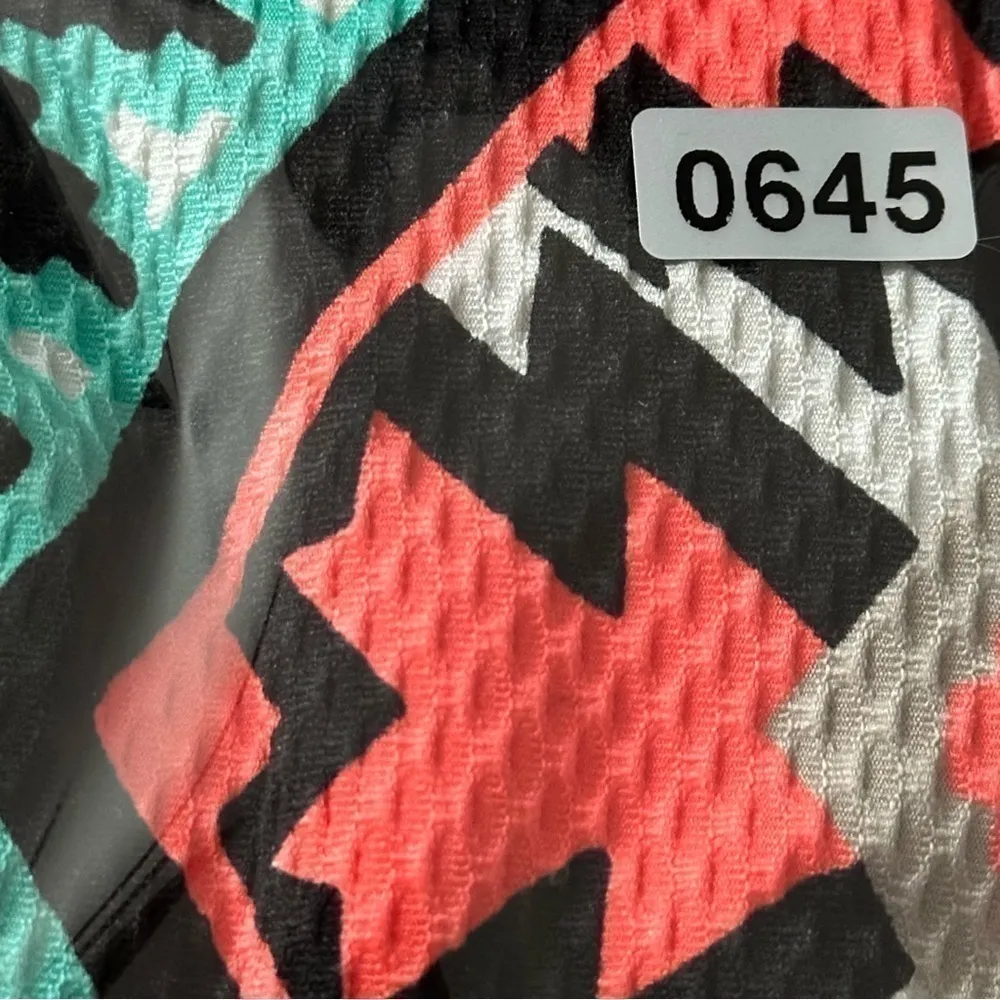 Seafolly 6 Black Multi Color Aztec Southwestern Cut Out Hipster Bikini Bottom - Image 9