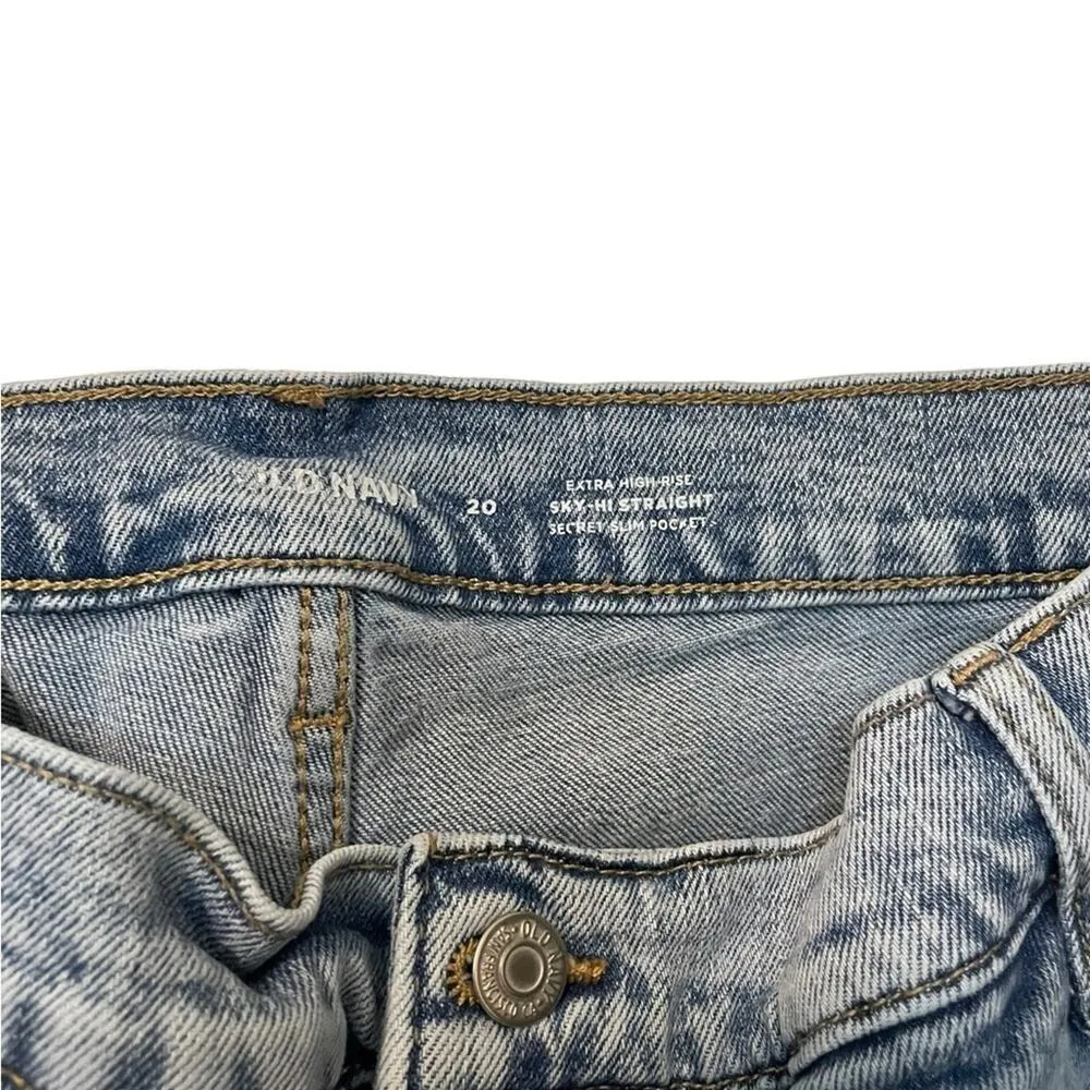 Old Navy Extra High Rise Sky-Hi Straight Secret Slim Pocket Jeans - Size 20 - Image 2